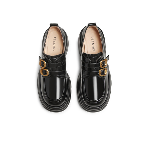 天美意2025春新款厚底百搭小个子一脚蹬通勤女乐福鞋KE047AA5