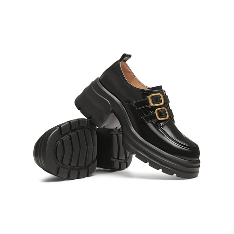 天美意2025春新款厚底百搭小个子一脚蹬通勤女乐福鞋KE047AA5