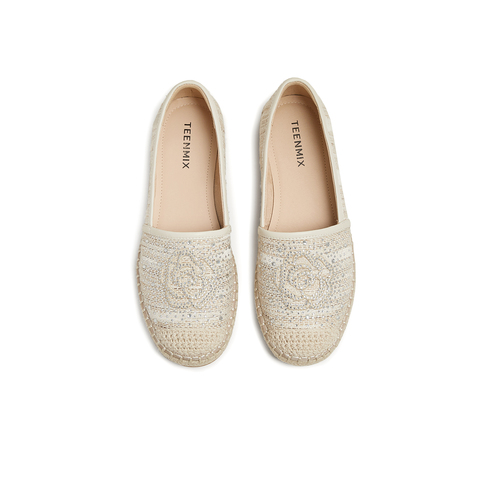 天美意2025夏新款时尚百搭平底一脚蹬休闲懒人女渔夫鞋KP008BA5