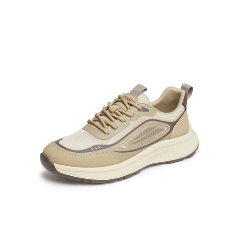 天美意2025夏新款休闲系带潮流百搭厚底增高男网运动鞋WYD11BM5