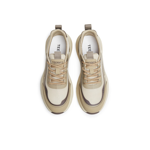 天美意2025夏新款休闲系带潮流百搭厚底增高男网运动鞋WYD11BM5