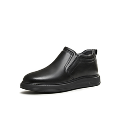 天美意2025冬新款商场同款毛绒保暖通勤上班男休闲皮鞋WXR13DD5