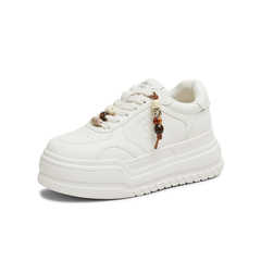 天美意2026春新款商场同款休闲系带厚底小白鞋女板鞋BM251AM6