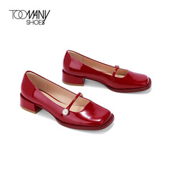 Toomanyshoes女鞋2022秋季新品芭蕾舞会复古玛丽珍鞋方头通勤单鞋