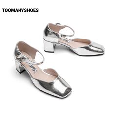 月光探戈钻饰粗跟复古玛丽珍包头凉鞋