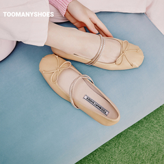Toomanyshoes女鞋2024新款歌剧院浅口平底芭蕾舞鞋一脚蹬通勤单鞋