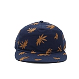 藏青色棕榈叶印花