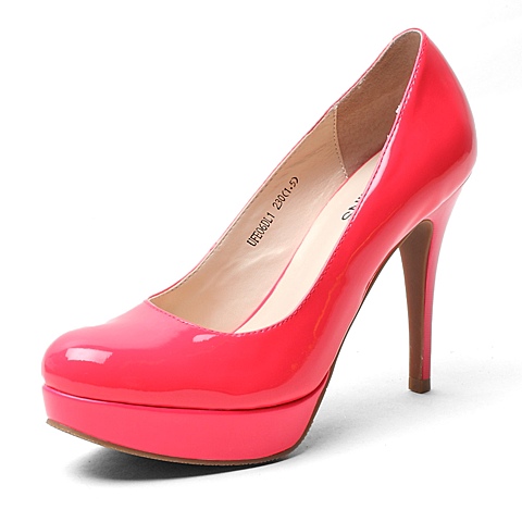 15mins/百丽旗下15分钟红色漆牛女鞋ufe06d