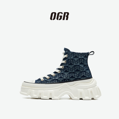 OGR屾系列 经典老花高帮硫化帆布鞋