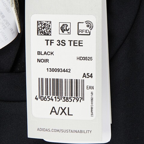 Adidas阿迪达斯2023男子TF 3S TEE圆领短T恤HD3525