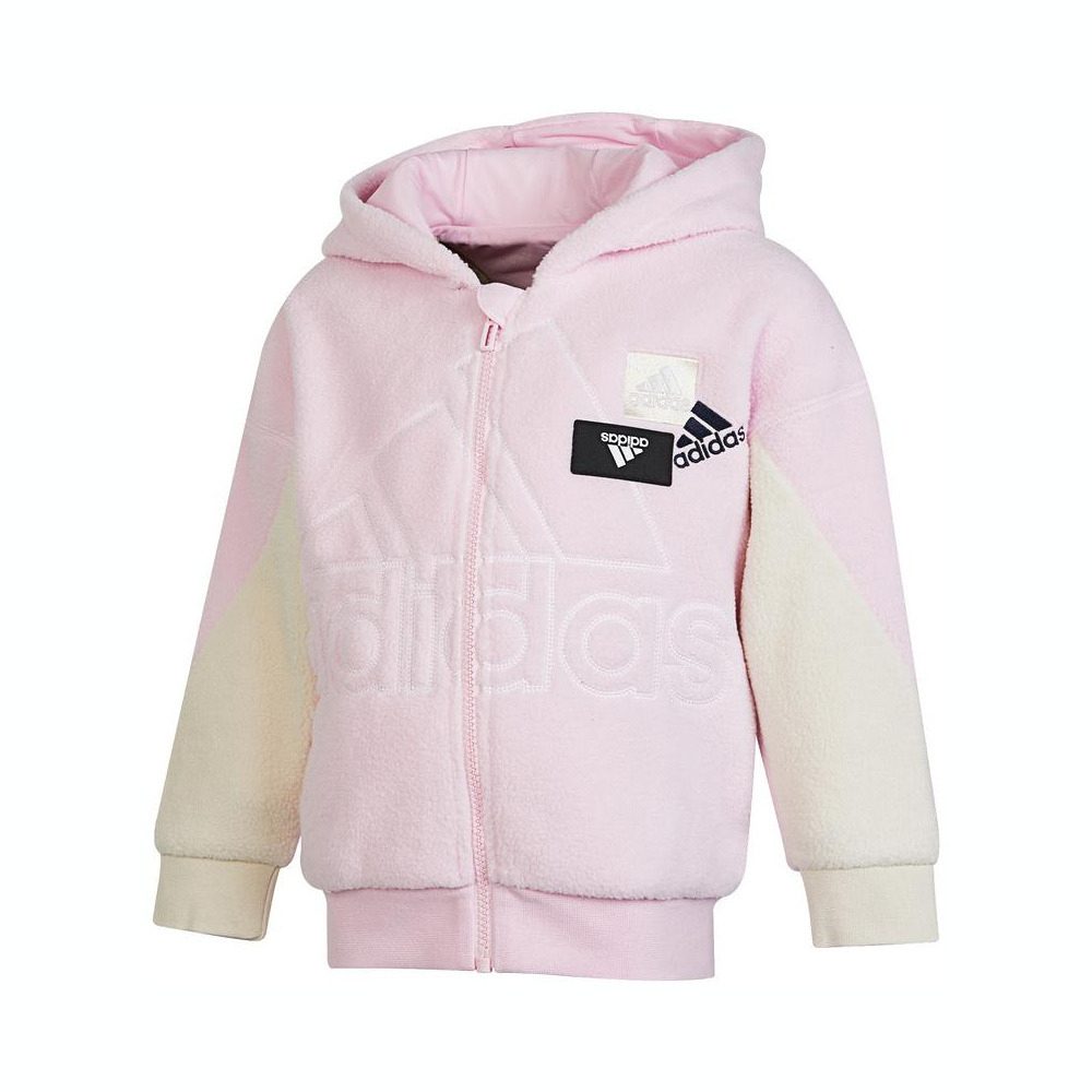 Adidas Kids阿迪达斯小童2022女小童LK Q4 FAB JKT针织外套HM5203