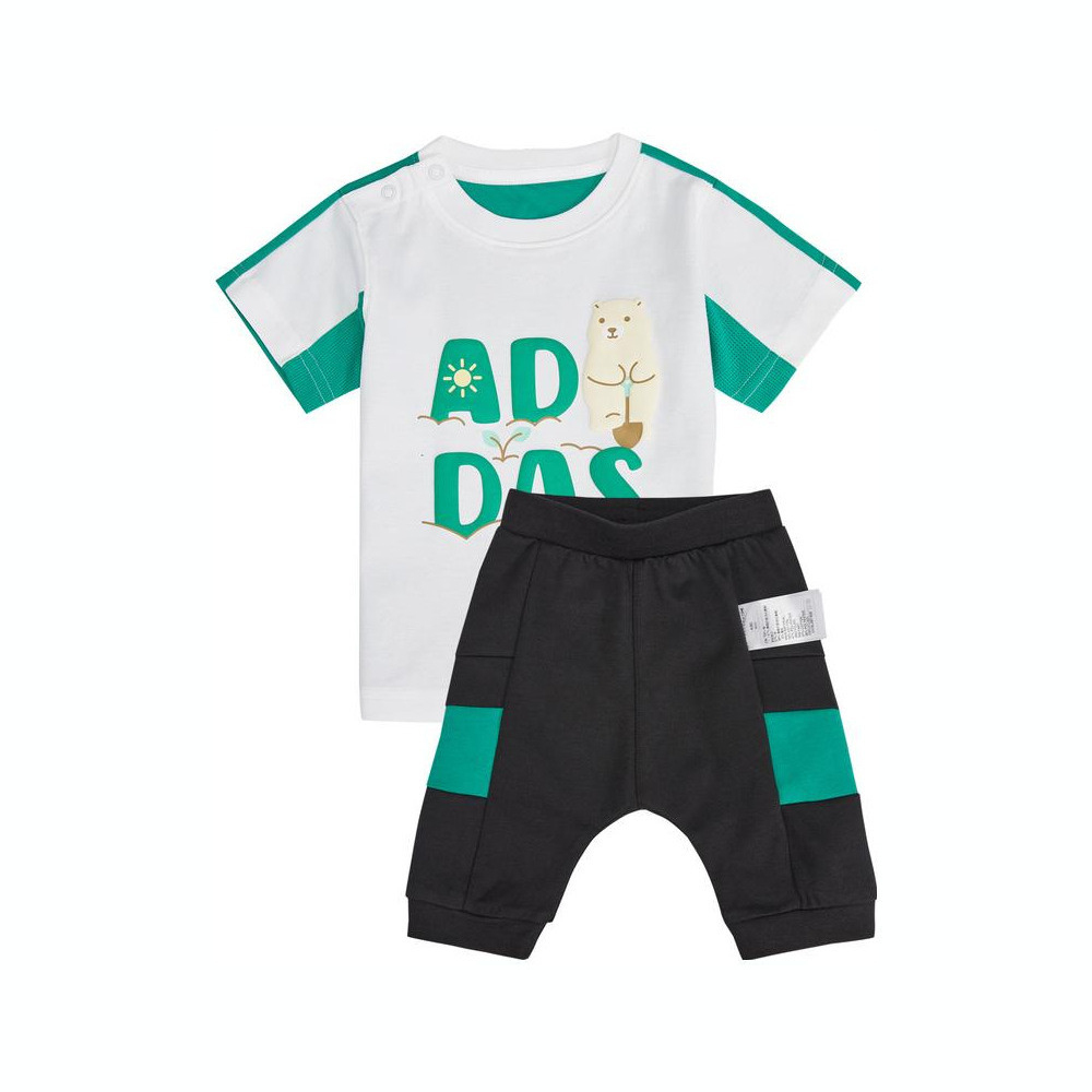 adidas kids阿迪达斯小童2023男婴童IN F T 3/4 SET短袖针织套服IA8223