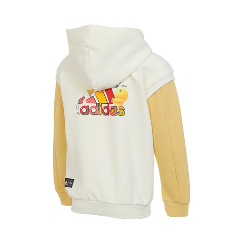 adidas kids阿迪达斯小童2024女小童LK NL KN HOODY针织连帽套衫JF1373