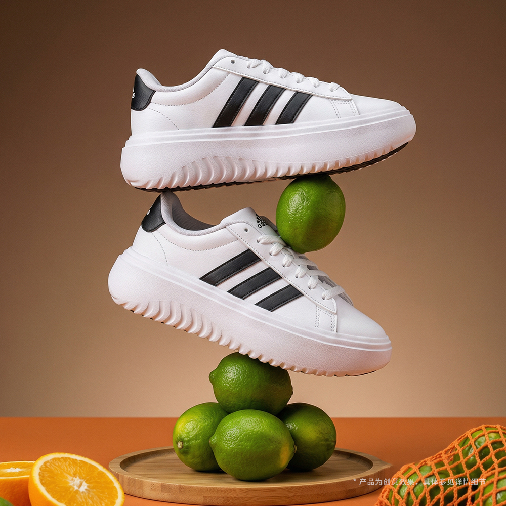 adidas阿迪达斯2024女子GRAND COURT PLATFORMSPW FTW-网球鞋IE1092