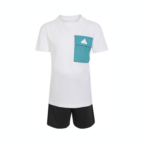 adidas kids阿迪达斯小童2024男小童LB  TEE KN SET短袖针织套服IT4043