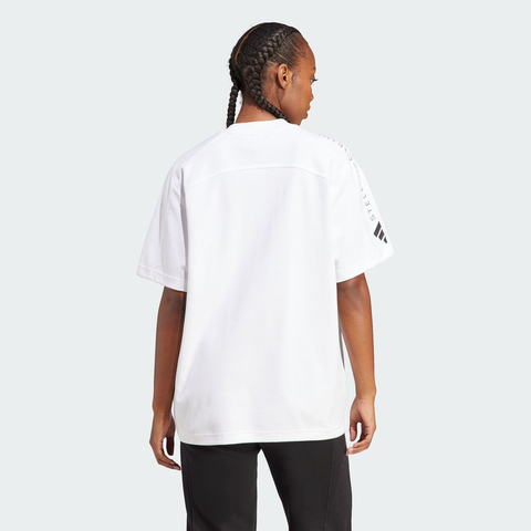 adidas阿迪达斯2025女子aSMC LOGO TEE针织无领短TIB6855