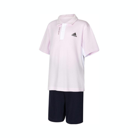 adidas kids阿迪达斯小童2024女大童JK SPW TN SET短袖针织套服JD5202