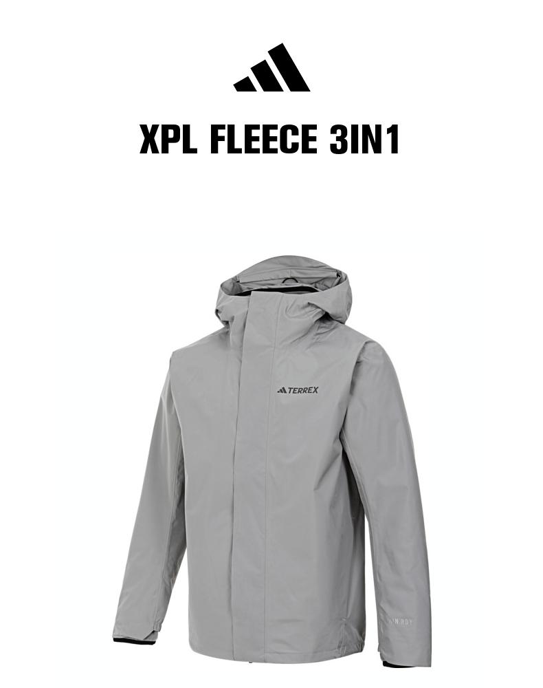 阿迪达斯JRS06灰】adidas阿迪达斯2024男子XPL FLEECE 3IN1梭织外套IX5627