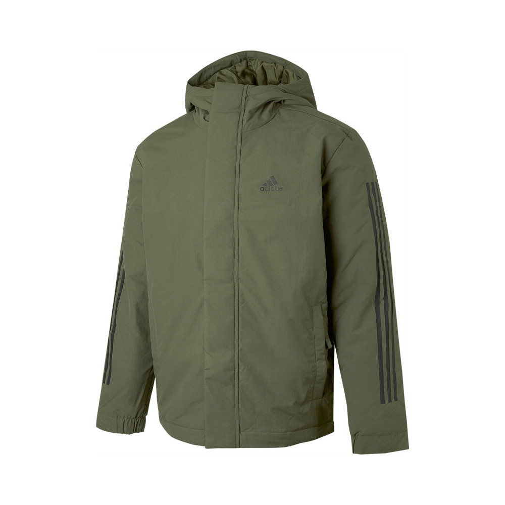 adidas阿迪达斯2024男子3S HOODED JKT棉服IV9230