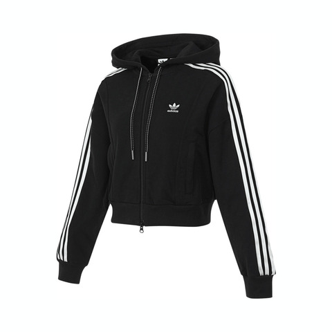 adidas originals阿迪三叶草2024女子ADI ZIP UP HOOD针织外套JM8056