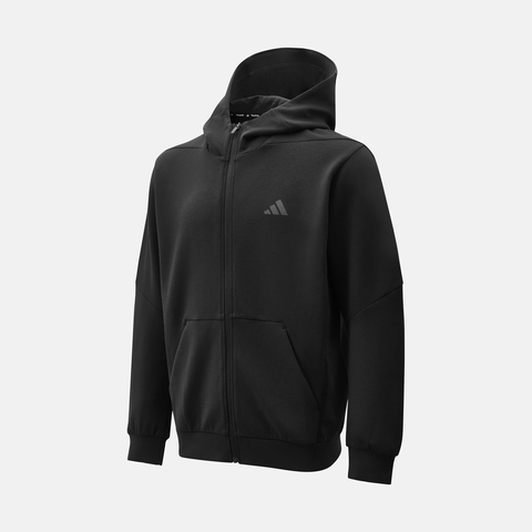adidas阿迪达斯2025男子D4T FULL-ZIP HO针织连帽外套IY1131