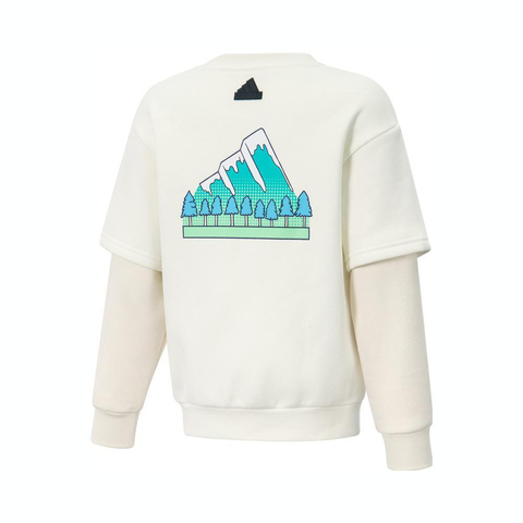 adidas阿迪达斯2024女小童LK KN CREW针织圆领套衫JJ4957