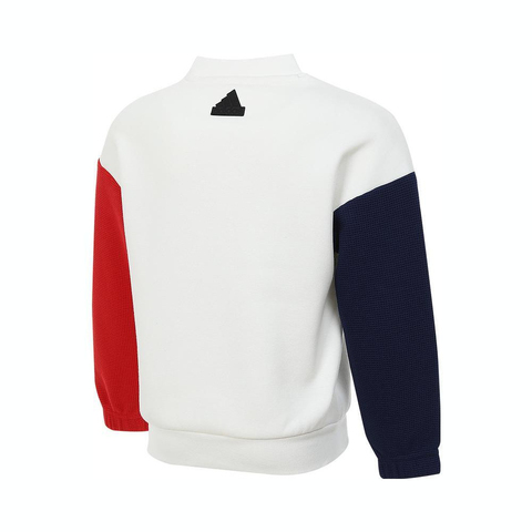 adidas kids阿迪达斯小童2024男小童LK WARM CREW针织无帽卫衣JI6189