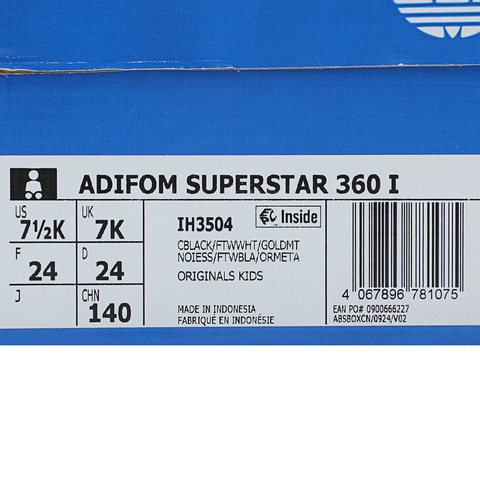 adidas Originals阿迪三叶草2025男婴童ADIFOM SUPERSTAR 360 I三叶草童装IH3504