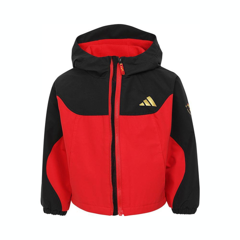 adidas阿迪达斯2024男小童LK JKT HOODY梭织连帽外套KB0577