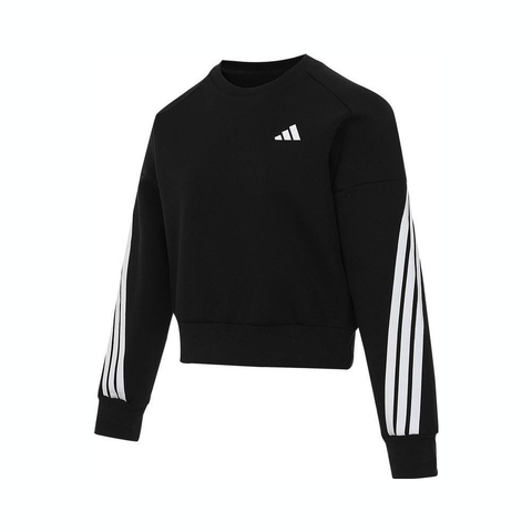 adidas阿迪达斯2024女大童JG KN CREW针织无帽卫衣KC1564