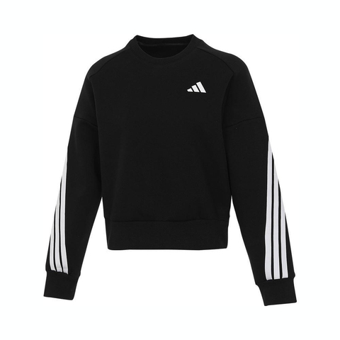 adidas阿迪达斯2024女大童JG KN CREW针织无帽卫衣KC1564