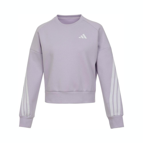 adidas kids阿迪达斯小童2024女大童JG KN CREW针织无帽卫衣KC1565