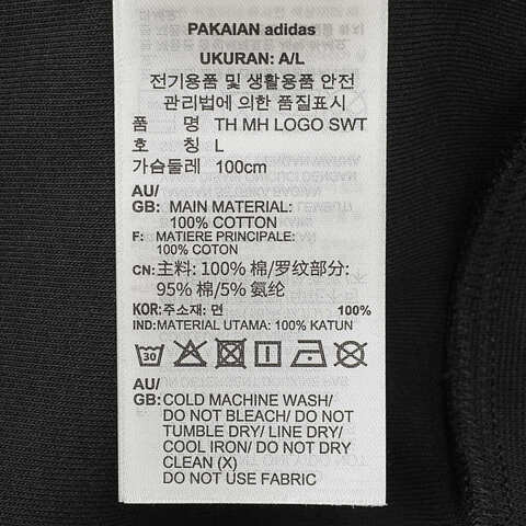 adidas阿迪达斯2025男子TH MH LOGO SWT针织无帽卫衣JZ8420