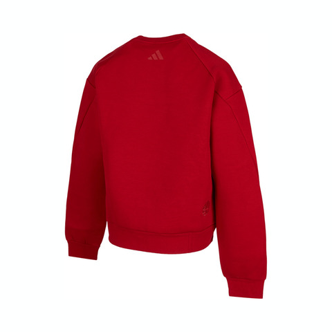 adidas阿迪达斯2024女子CW CREW针织无帽卫衣JZ1640