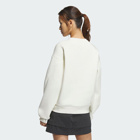 adidas阿迪达斯2024女子CW CREW针织无帽卫衣JZ1641