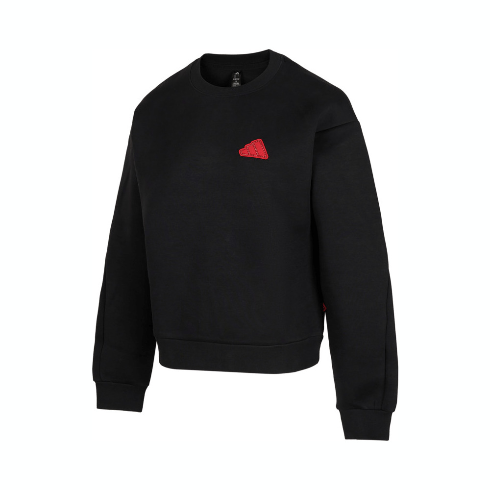 adidas阿迪达斯2024女子CW CREW针织无帽卫衣JZ1639