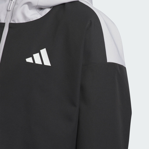 adidas阿迪达斯2025男小童LK GFX UB JKT梭织连帽外套KB4579