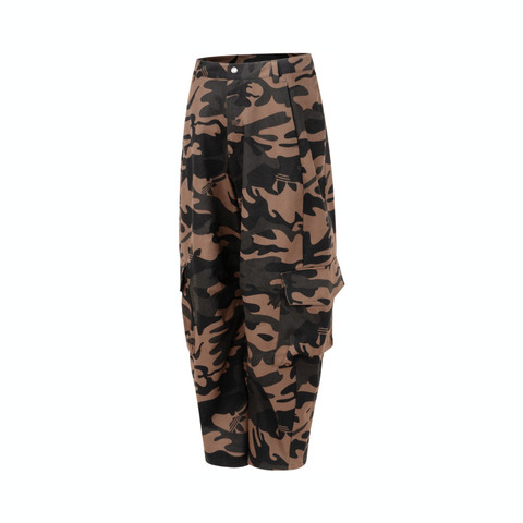 adidas阿迪达斯2025女子CAMO CARGO梭织长裤JI5741