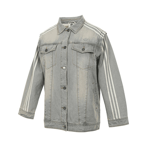 Adidas Original阿迪三叶草2025女子DENIM SHIRT JKT牛仔外套JX9209