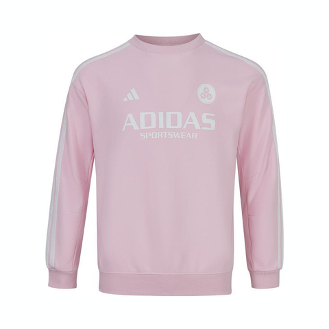 adidas阿迪达斯2025女大童JK KN CREW针织无帽卫衣JN1738