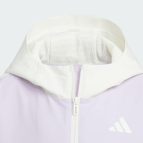 adidas阿迪达斯2025女小童LK GFX UB JKT梭织连帽外套KB4578