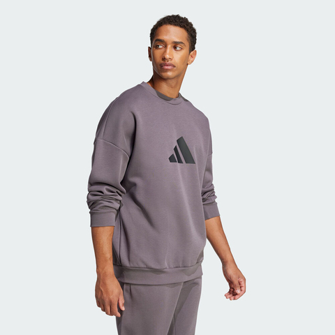 adidas阿迪达斯2025男子M FI 3BAR CRW针织无帽卫衣JD4903