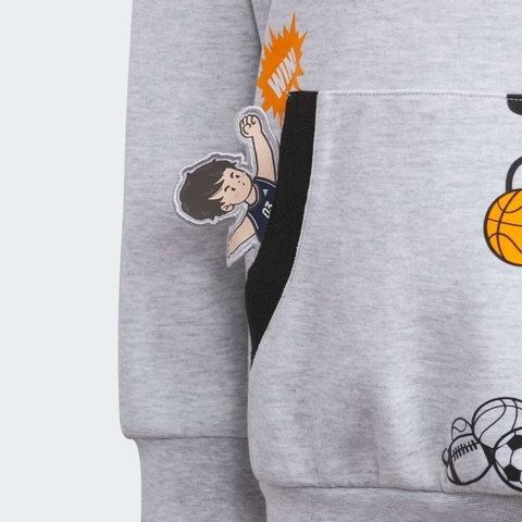 adidas阿迪达斯2025男小童LK GFX HOODY针织连帽卫衣KB4572