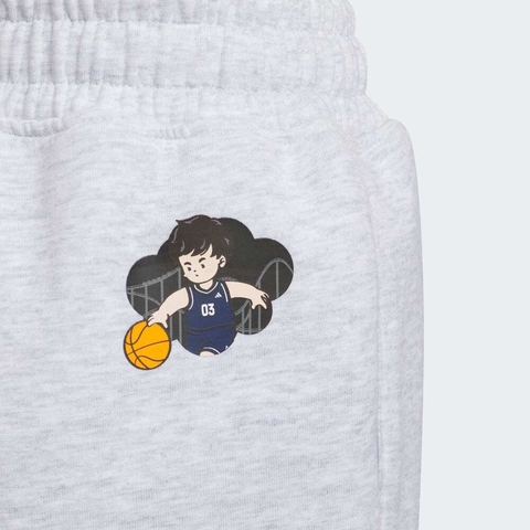 adidas阿迪达斯2025男小童LK GFX KN PNT针织长裤KB4570