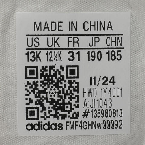 adidas阿迪达斯2025女小童OZELLE BOA K女训童装JI1043