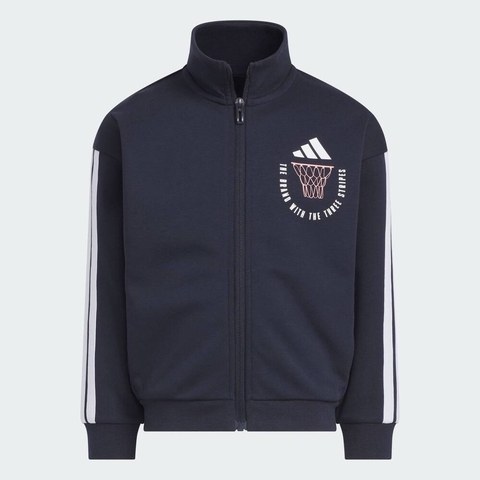 adidas阿迪达斯2025男小童LK KN JKT针织连帽外套KC1556