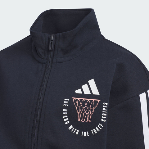 adidas阿迪达斯2025男小童LK KN JKT针织连帽外套KC1556