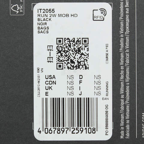 adidas阿迪达斯2025中性RUN 2W MOB HD腰包IT2055