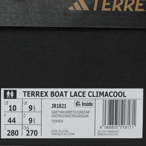 adidas阿迪达斯2025中性TERREX BOAT LACE CLIMACOOL户外越野JR1821
