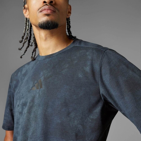 adidas阿迪达斯2025男子POWER AOP TEE针织无领短TJP3340